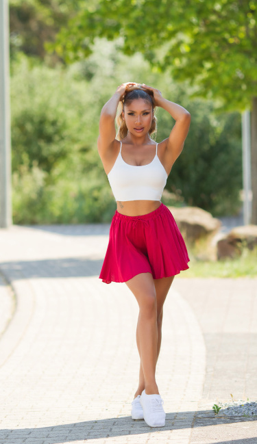 Trendy zomer hoge taille shorts bordeaux